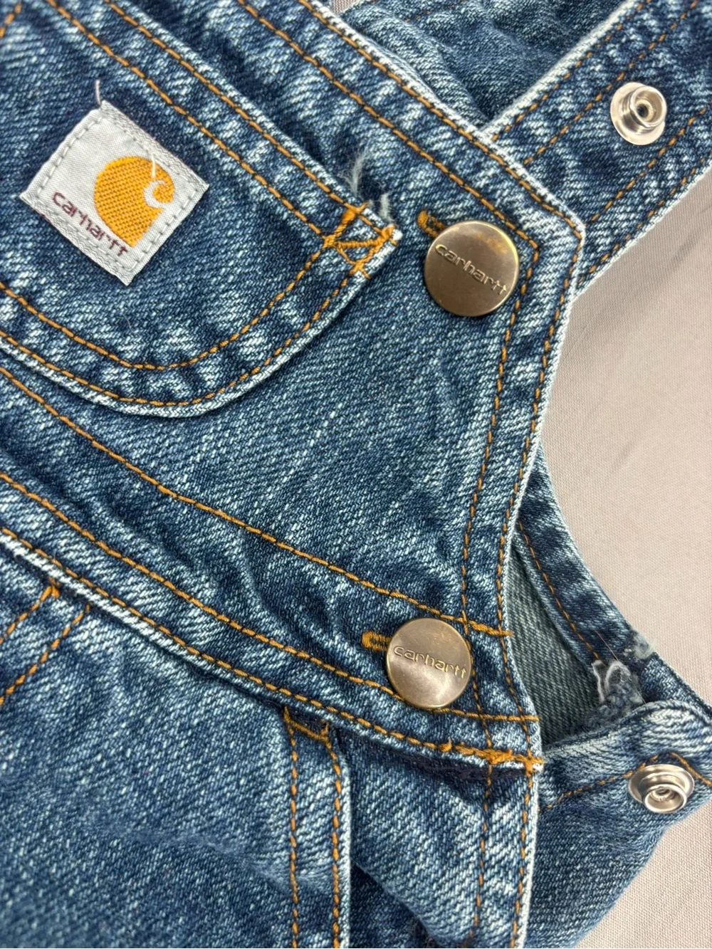 Carhartt Denim Short Overalls - Blue